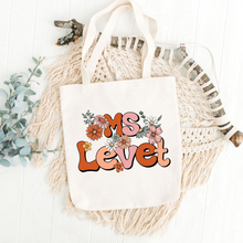 Load image into Gallery viewer, Personalized Boho Teacher Tote Bag - Roots and Lace