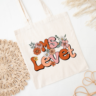Personalized Boho Teacher Tote Bag - Roots and Lace