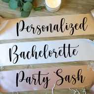 A collection of customizable bachelorette and birthday sashes in various colors and designs including senior, Happy Birthday, Bride-to-Be, Birthday Girl, 21st Birthday, and Bachelorette options.
