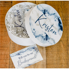 Load image into Gallery viewer, Floral Round white glossy paper box, 9" dia. x 4" H with 1.5" lid height. Durable material & 8.75" dia. interior