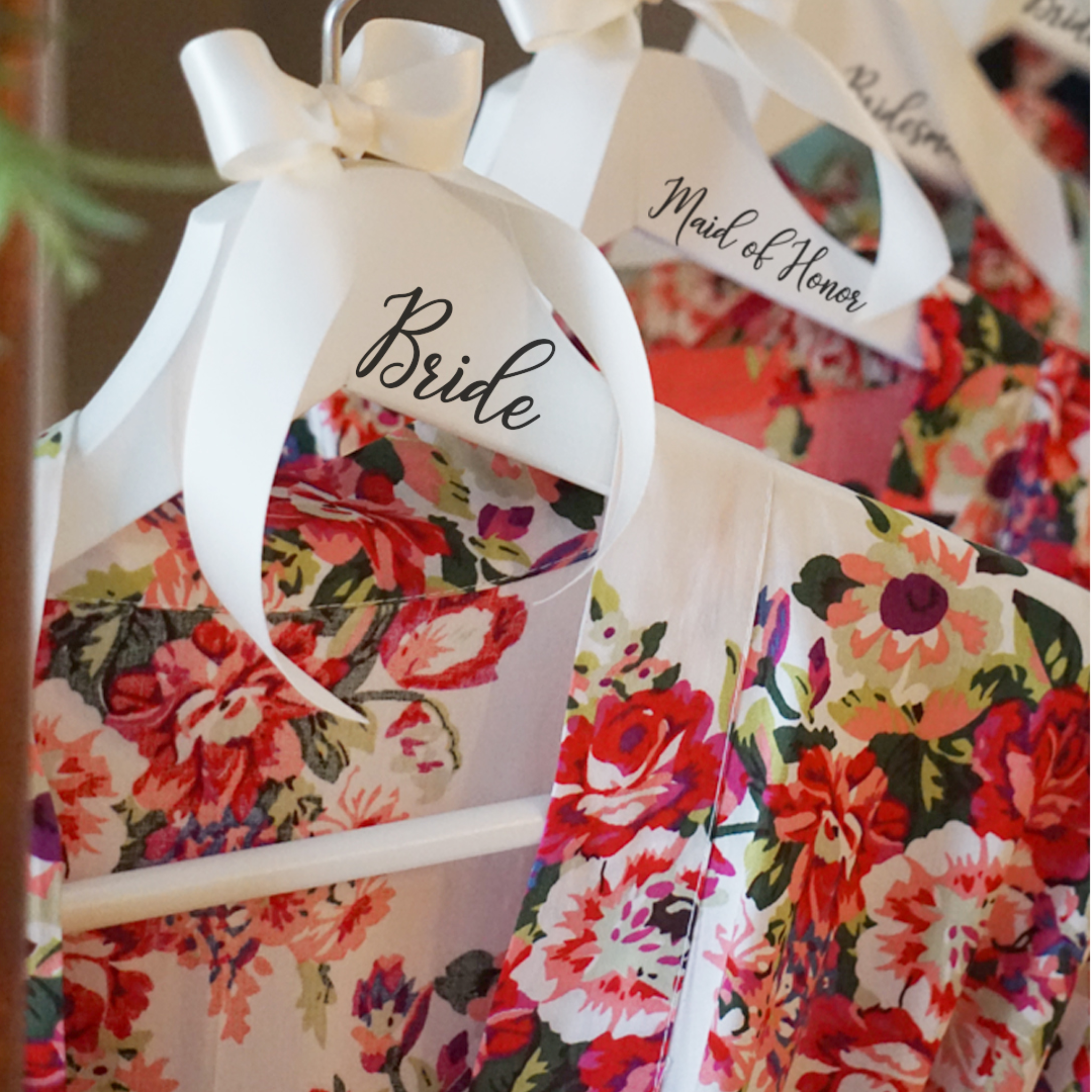 Bridesmaid Floral Getting Ready Robe Black At roots and lace
