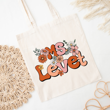 Load image into Gallery viewer, Personalized Boho Teacher Tote Bag - Roots and Lace
