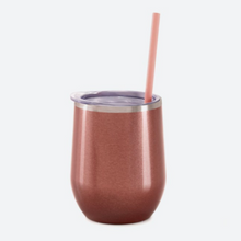 Load image into Gallery viewer, Bridesmaid Wine Tumbler With Straw - Roots and Lace
