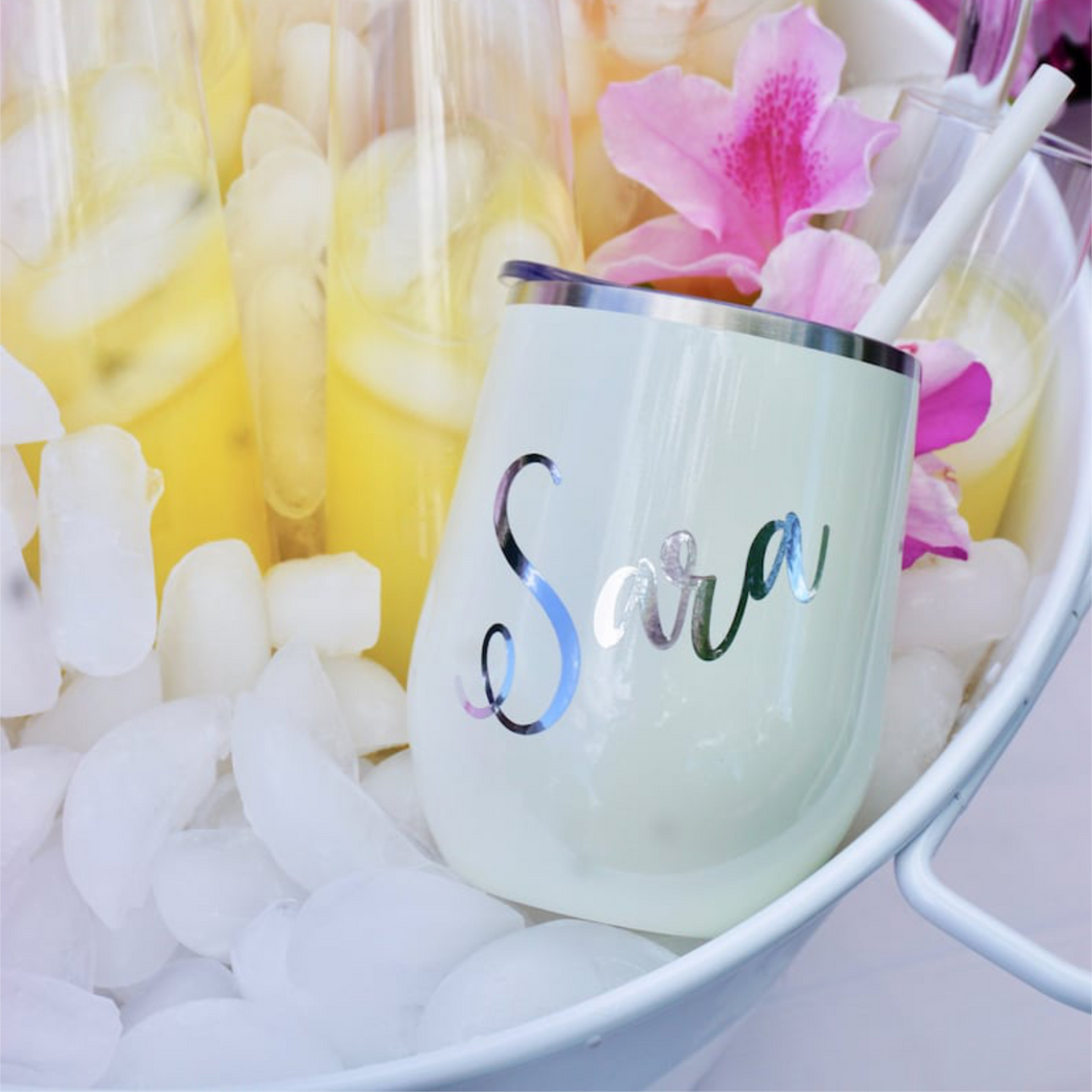 Personalised Wine Tumbler with Name Sample