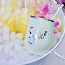 Load image into Gallery viewer, Bridesmaid Wine Tumbler With Straw - Roots and Lace
